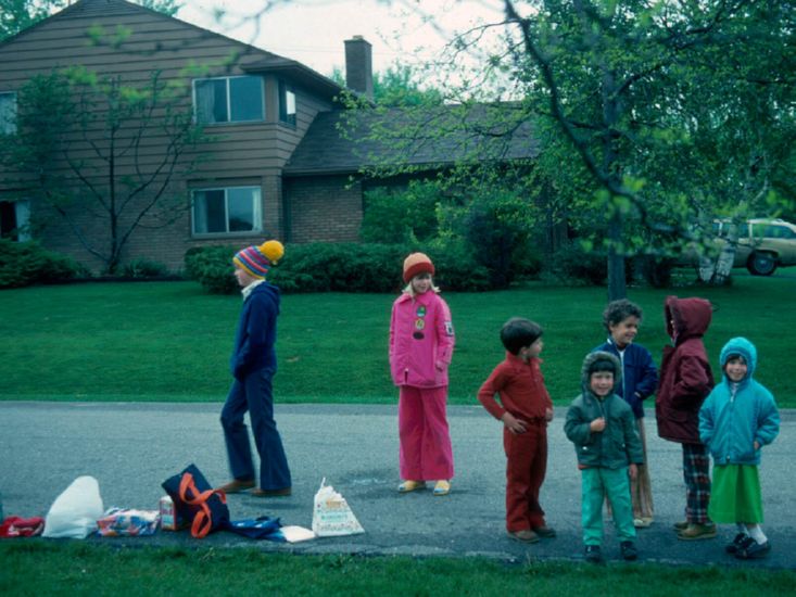  waiting for school bus on Satterlee Road